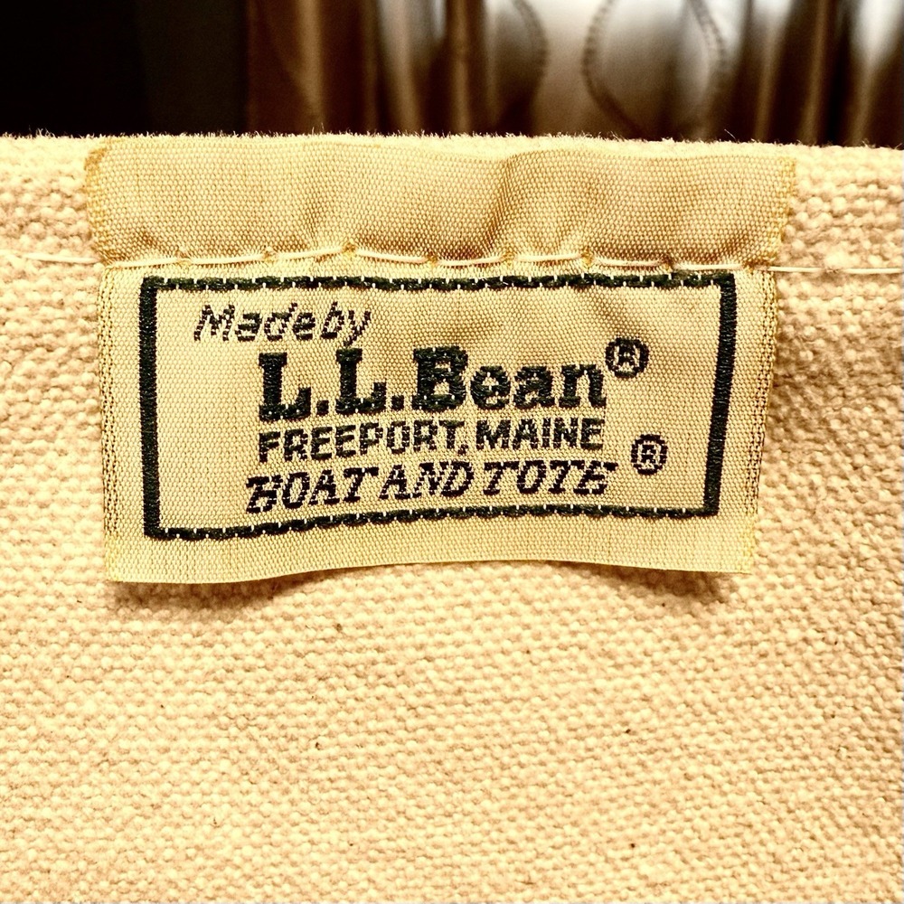 VTG 80s LL Bean Christmas Holly & Berry Holiday Canvas Bag Open Top Boat & Tote - Picture 2 of 8